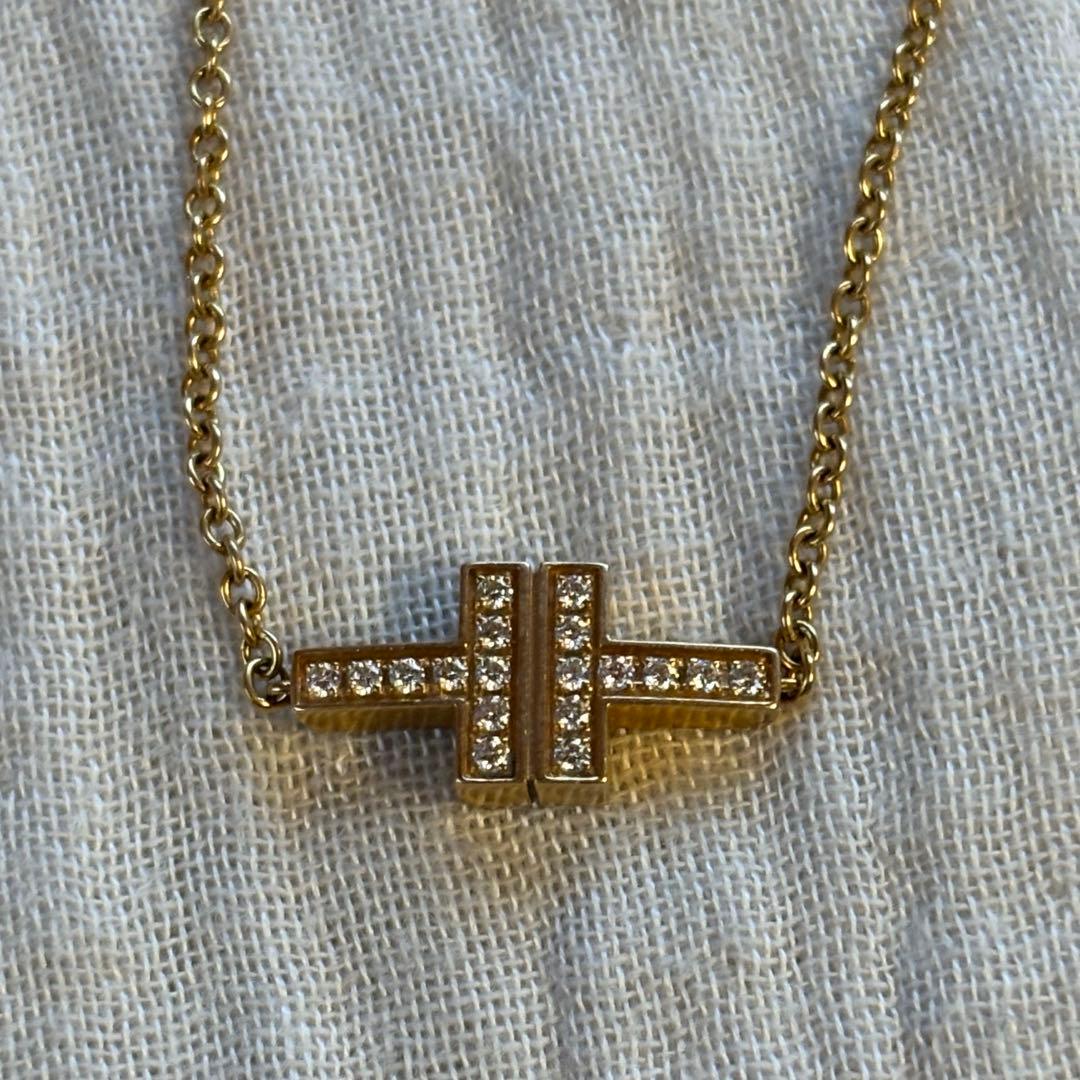 ティファニー　T TWO ダブルチェーンブレスレット　ピンクゴールドAu 750