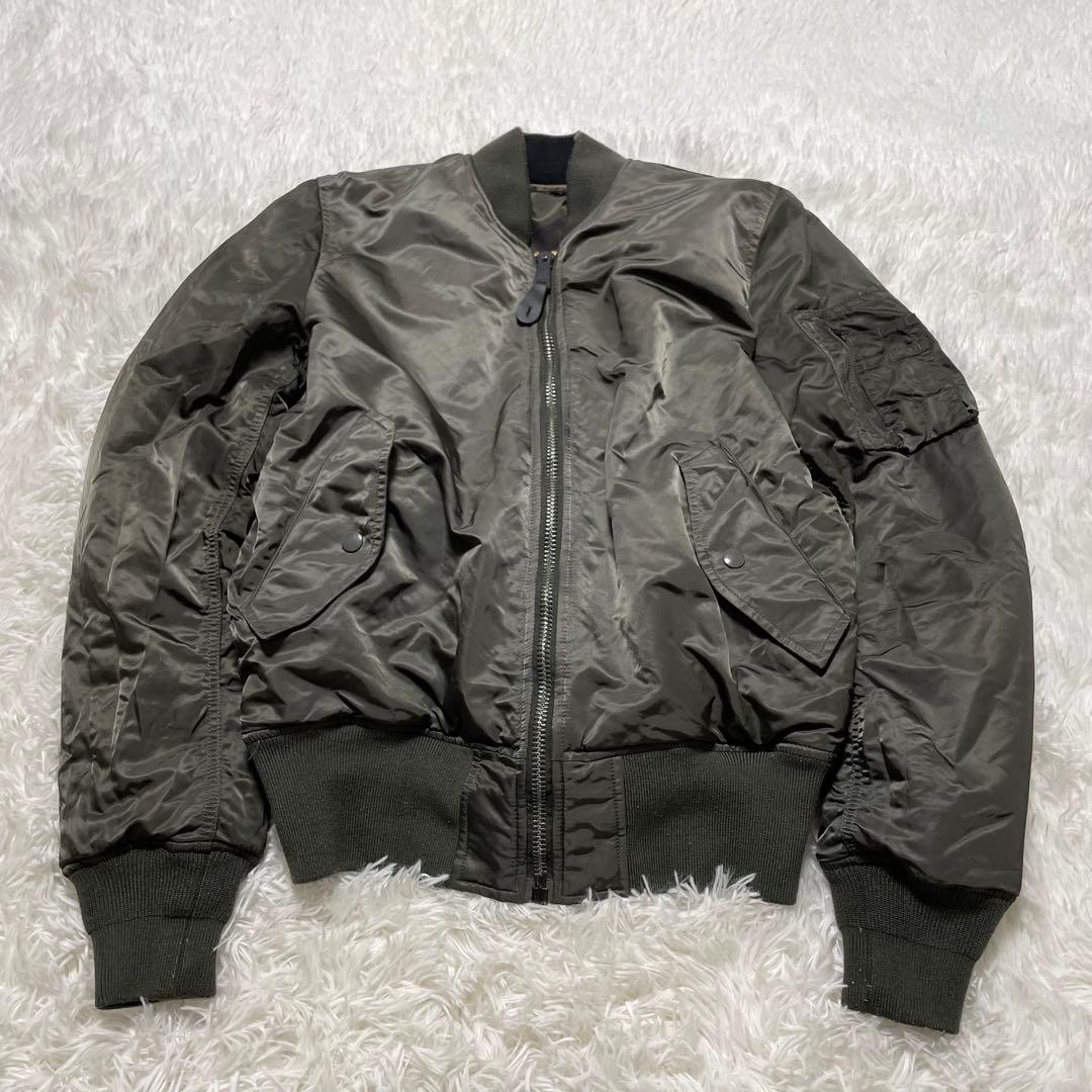 ALPHAアルファ　MA-1 フライトジャケット　迷彩　カーキ　リバーシブル　M