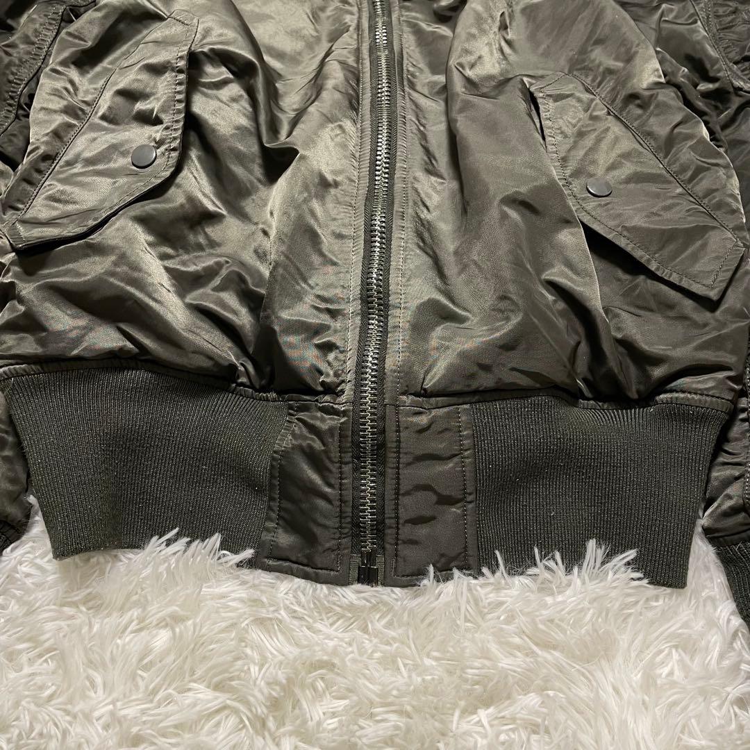 ALPHAアルファ　MA-1 フライトジャケット　迷彩　カーキ　リバーシブル　M