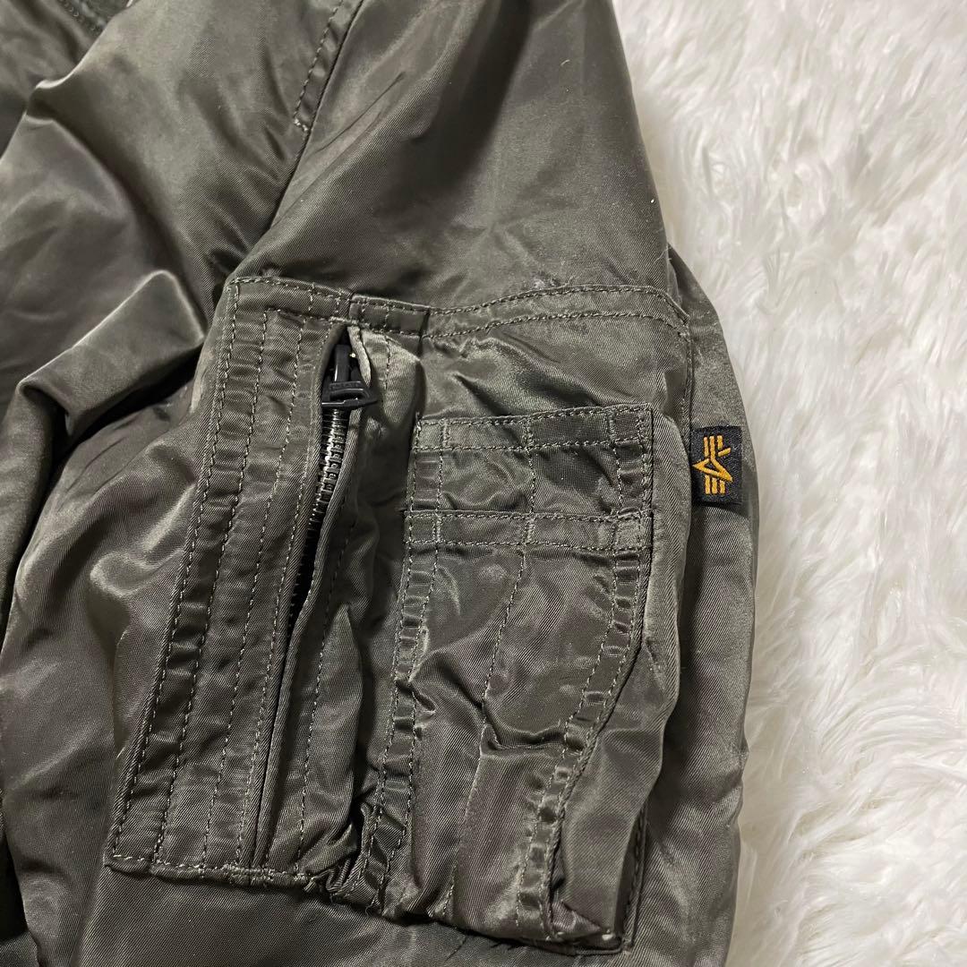 ALPHAアルファ　MA-1 フライトジャケット　迷彩　カーキ　リバーシブル　M