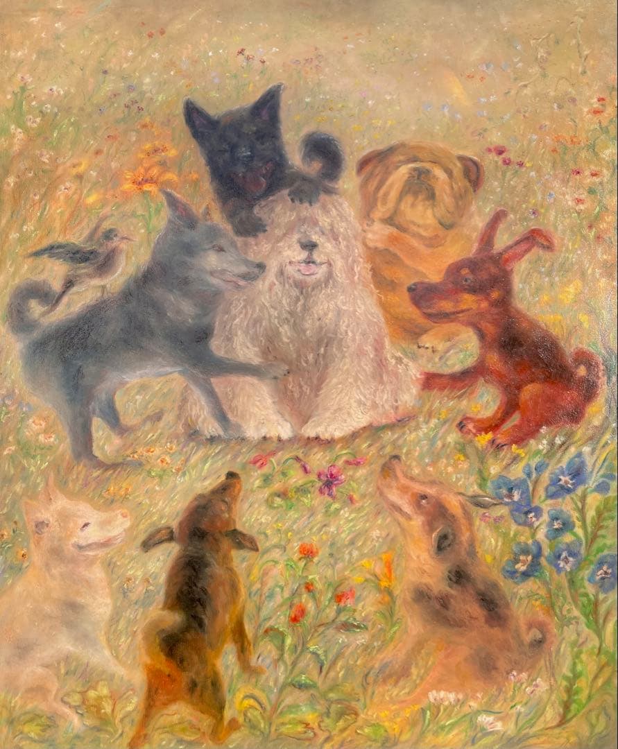 「天使のドッグラン」※原画※真作※直筆サイン入り※額無し