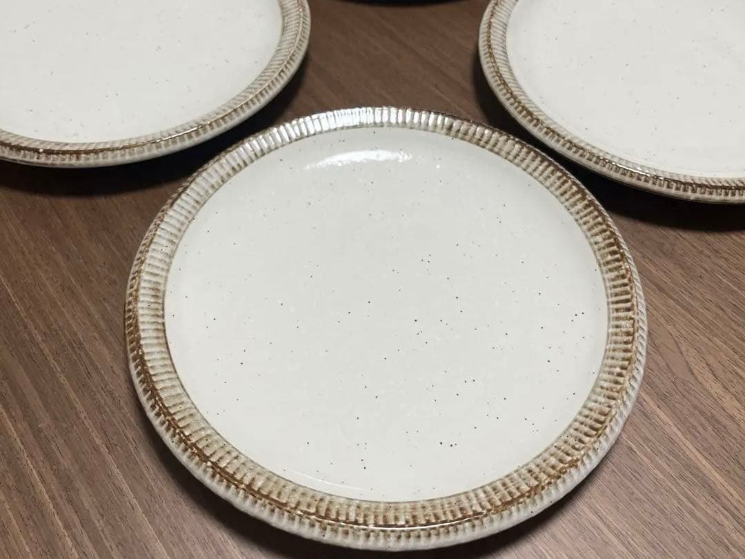 美濃焼　錆粉引渕十草　食器12枚セット