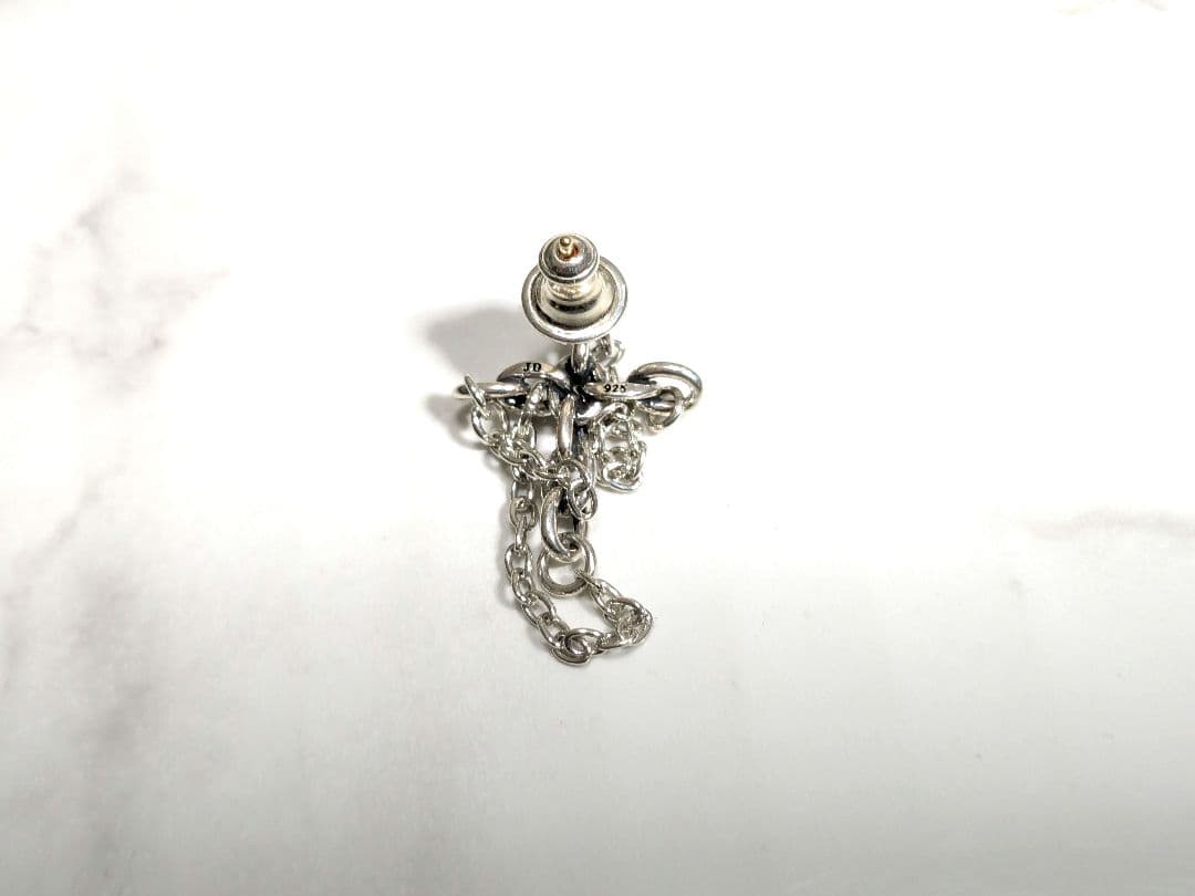 ジャスティンデイビス　シルバー925　クロス　チェーン　ピアス　K18　金