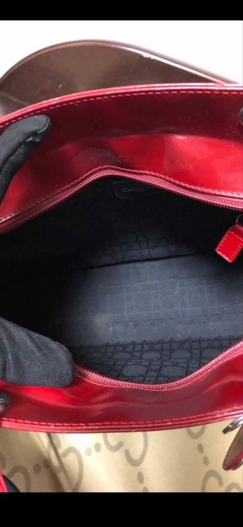 早い勝ち正規品Christian Dior カナージュ 赤ラージ