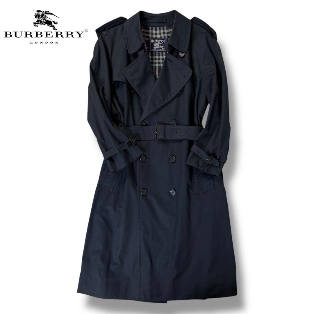 【美品】BURBERRY コットン トレンチコート ネイビー 50サイズ 英国製