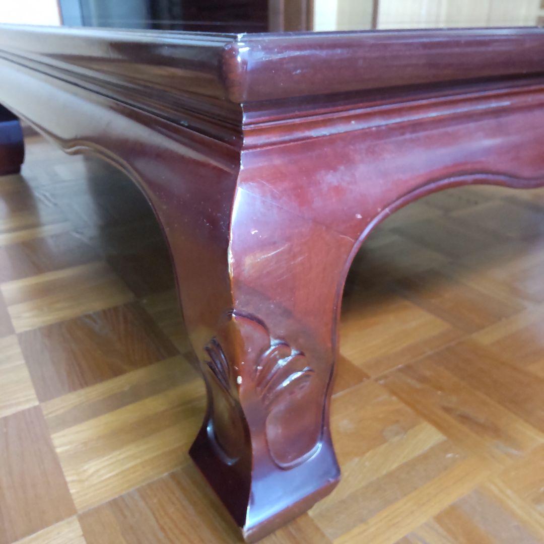 50年前くらいに購入した 伝統的な木製座卓 光沢仕上げ 野田産業