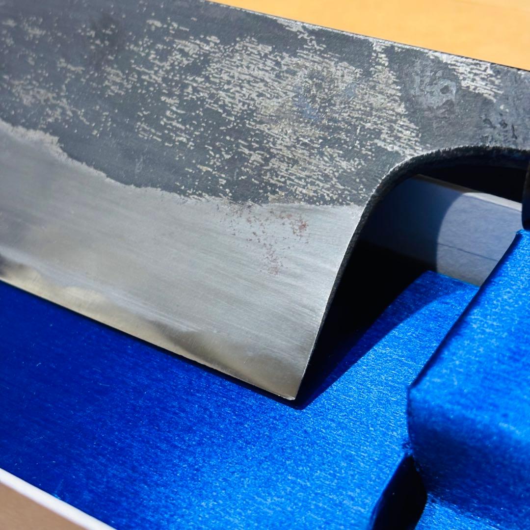 重房　包丁　三条鍛冶　飯塚解房　(銘/重房) 165mm 菜切包丁　黒打ち仕様