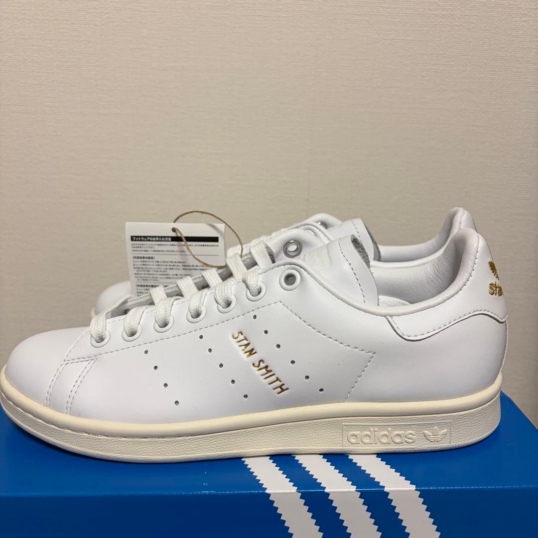 【新品 匿名配送】スタンスミス 白 ゴールド ロゴ 23.5cm adidas