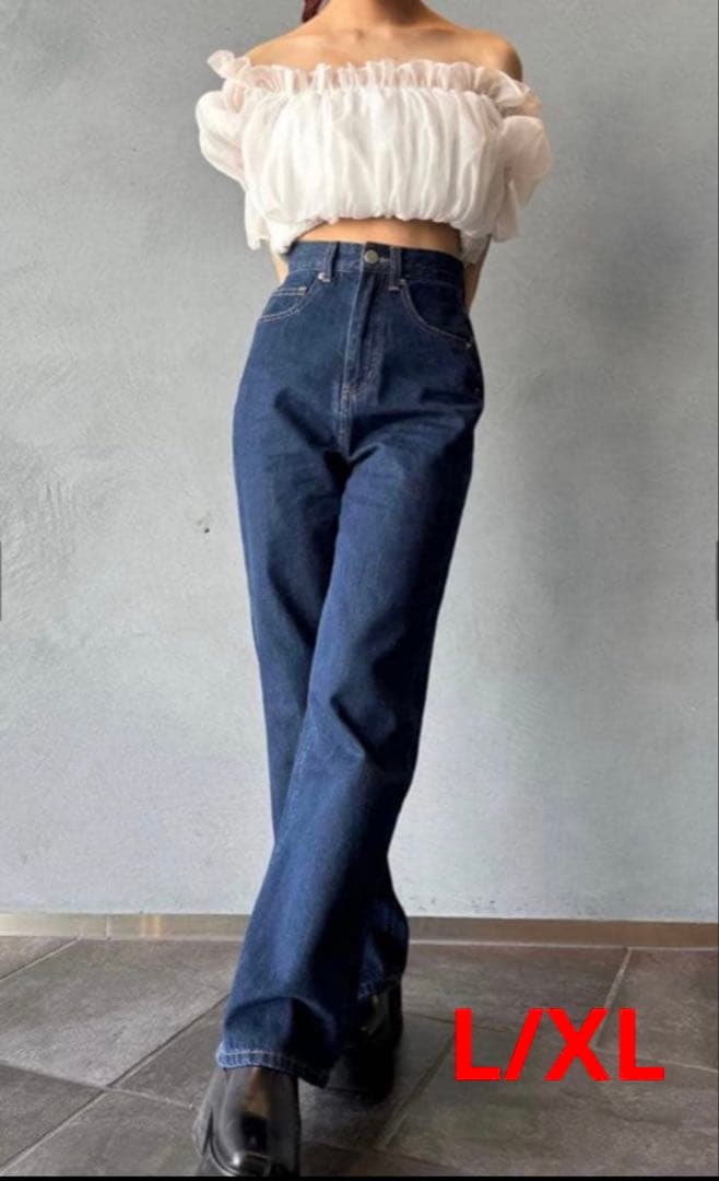 TWW 骨格ウェーブ　デニムパンツ L/XL ディープネイビー