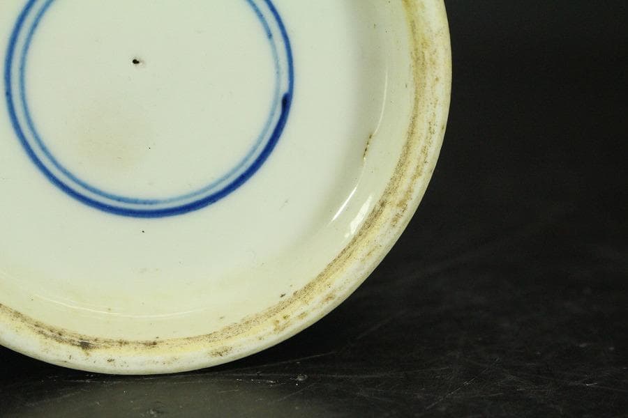 中国美術 青花 纏枝蓮花 武人紋 瓶 高25.5cm(HA374)