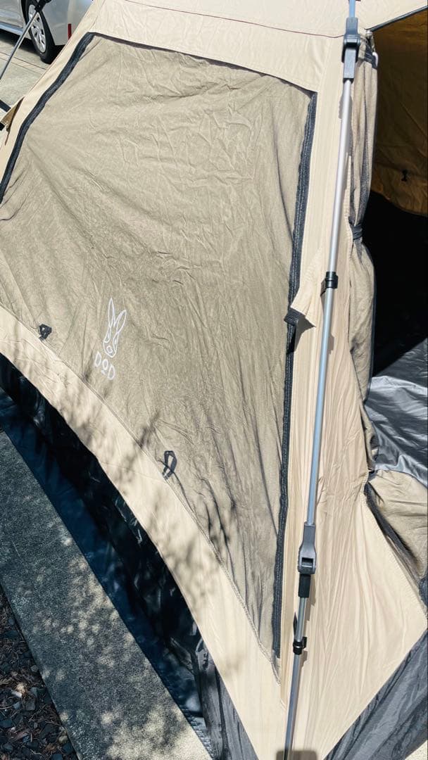 DOD ワンタッチテントM ベージュ ブラック