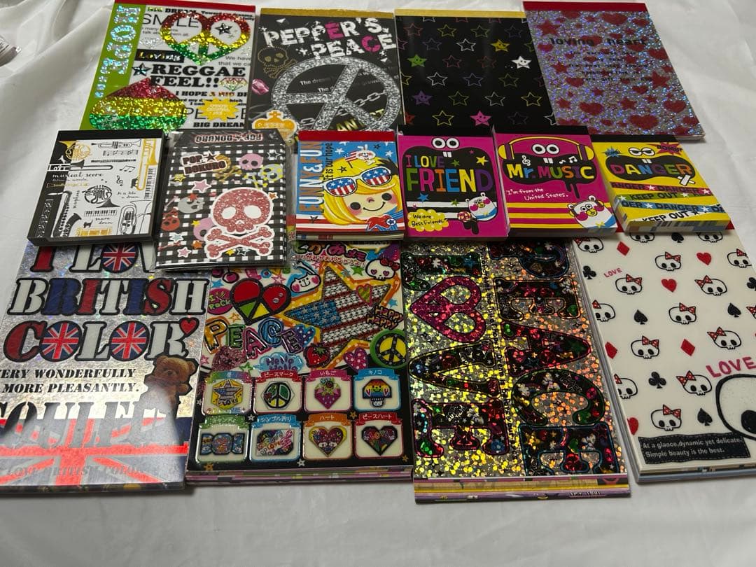 平成　レトロ　ファンシー　大量　14点　キラキラ　デコ　メモ帳　おまとめ売り