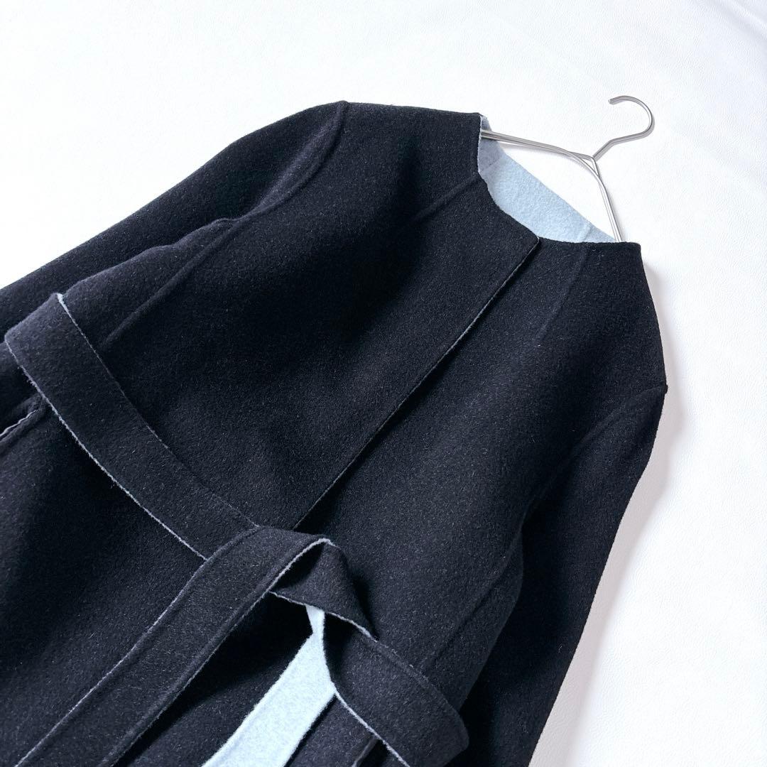 タグ付き未使用品♡東京ソワール リバーシブル ノーカラーリバーコート カシミヤ混