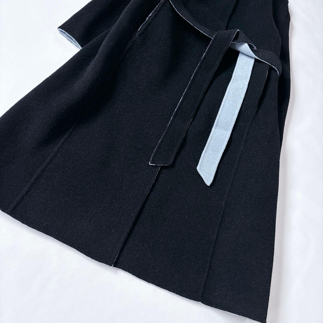 タグ付き未使用品♡東京ソワール リバーシブル ノーカラーリバーコート カシミヤ混