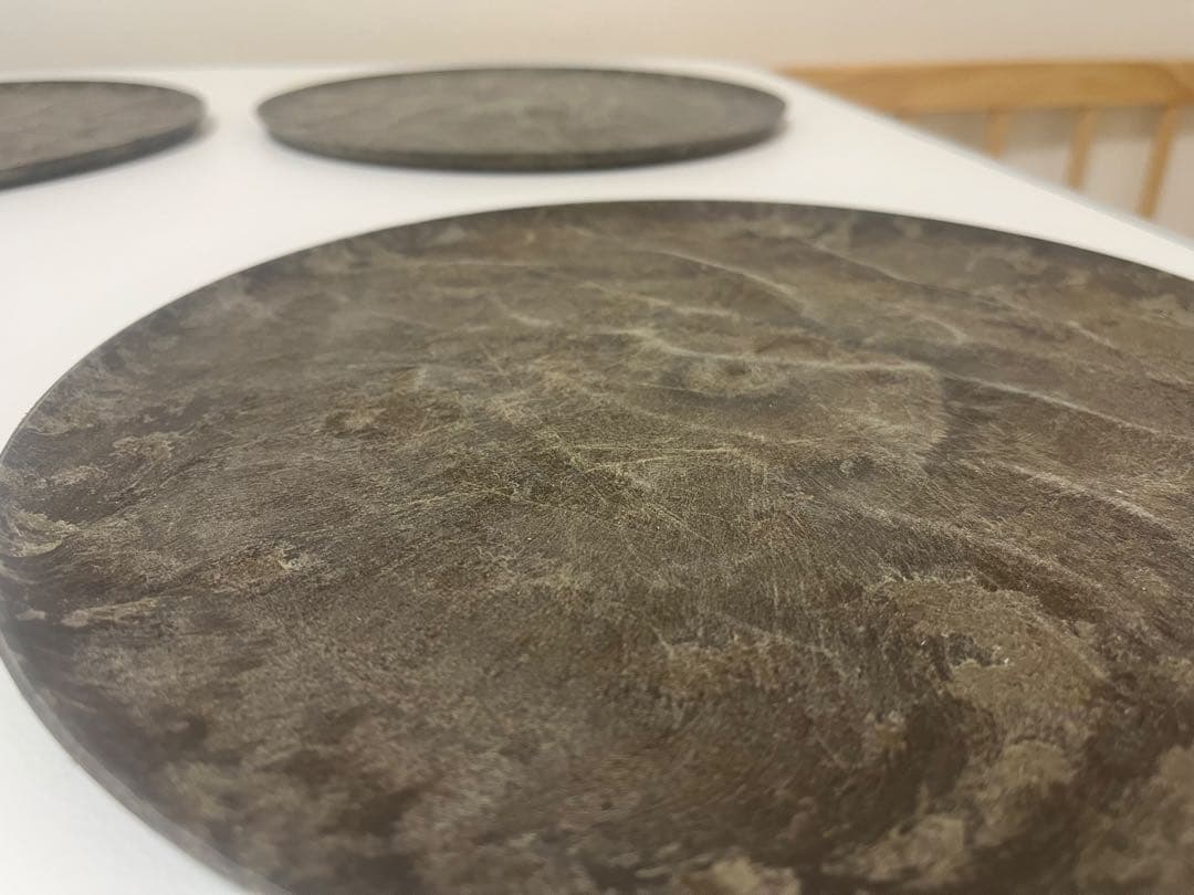 【難あり】ARAS エイラス 大皿ウェーブ 4枚セット 杉皮ブラック