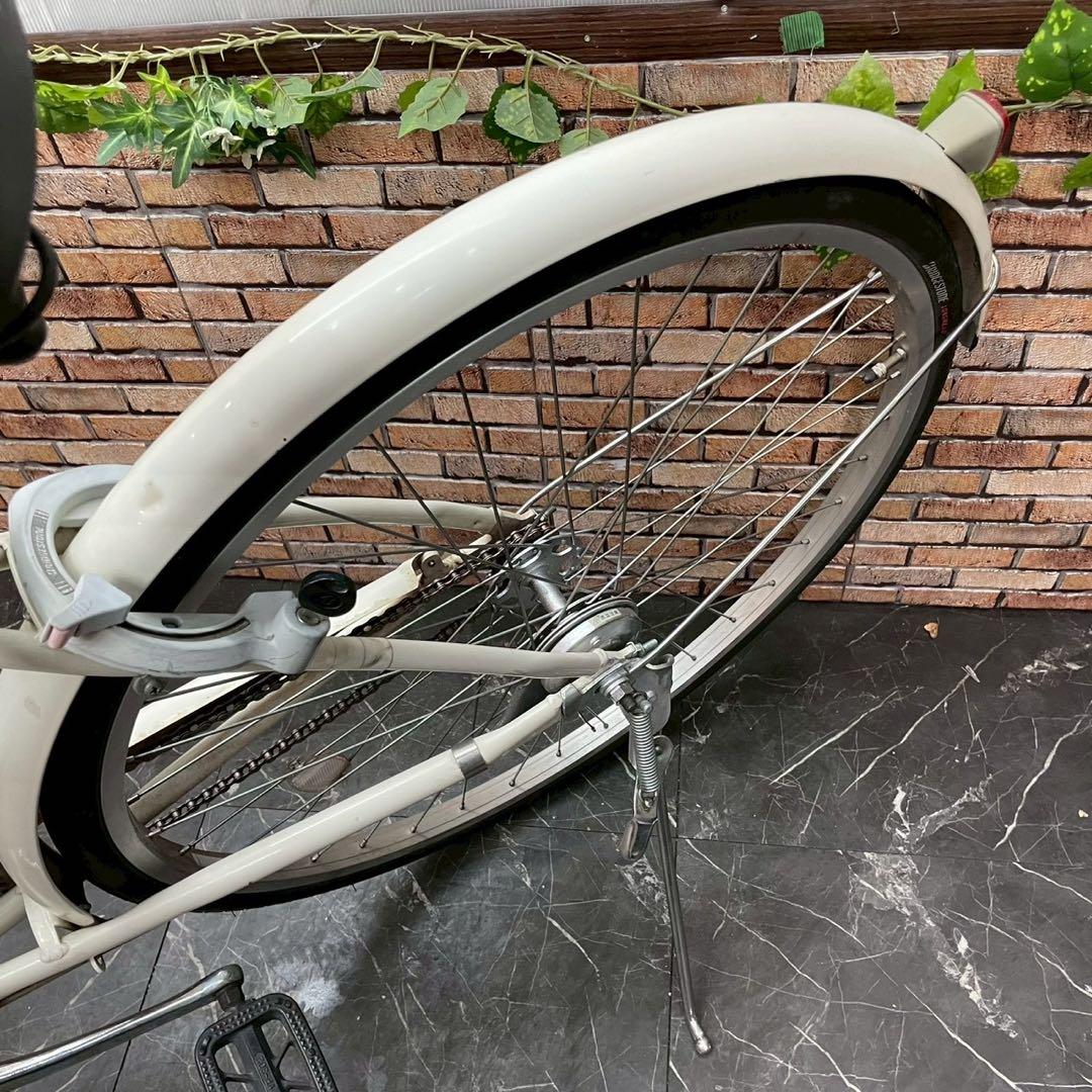 【86】一般車 シティー車 ブリヂストン ホワイトクリーム 27インチ シングル