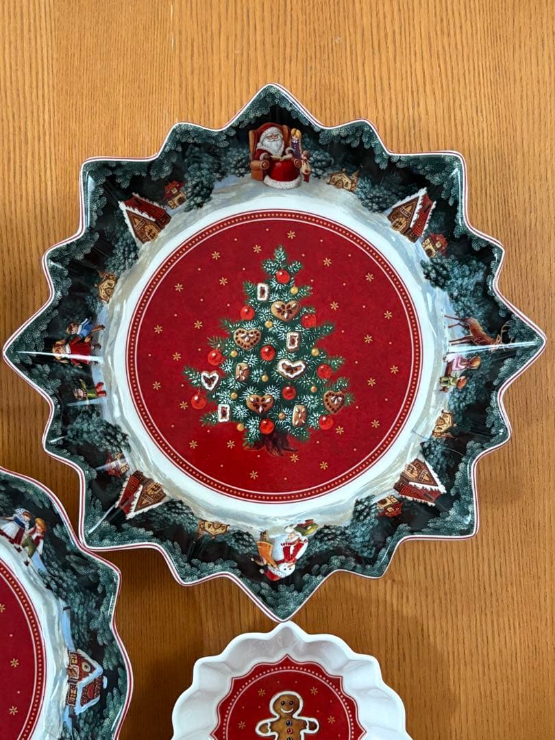 Villeroy & Bochビレロイ&ボッホ クリスマスデザイン皿4枚 陶器皿