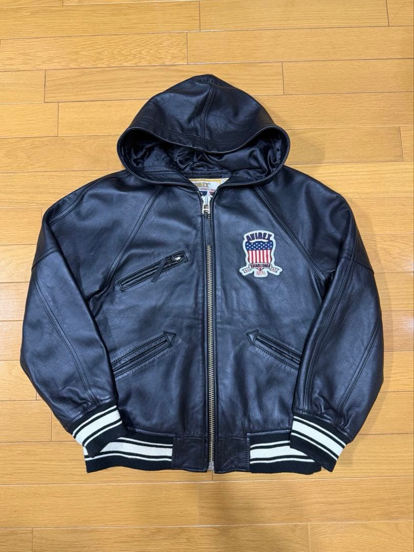 ジャケット・アウター AVIREX SIGNATURE HOODED LEATHER