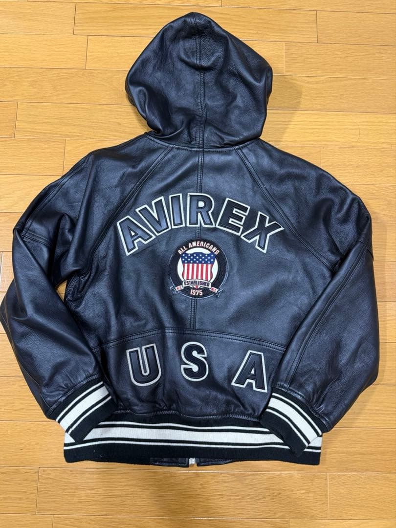 ジャケット・アウター AVIREX SIGNATURE HOODED LEATHER