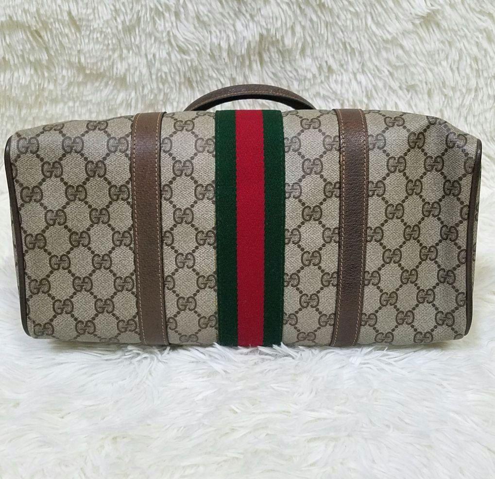 【美品】GUCCI ミニボストンバッグ シェリーライン GG柄 PVC 総柄