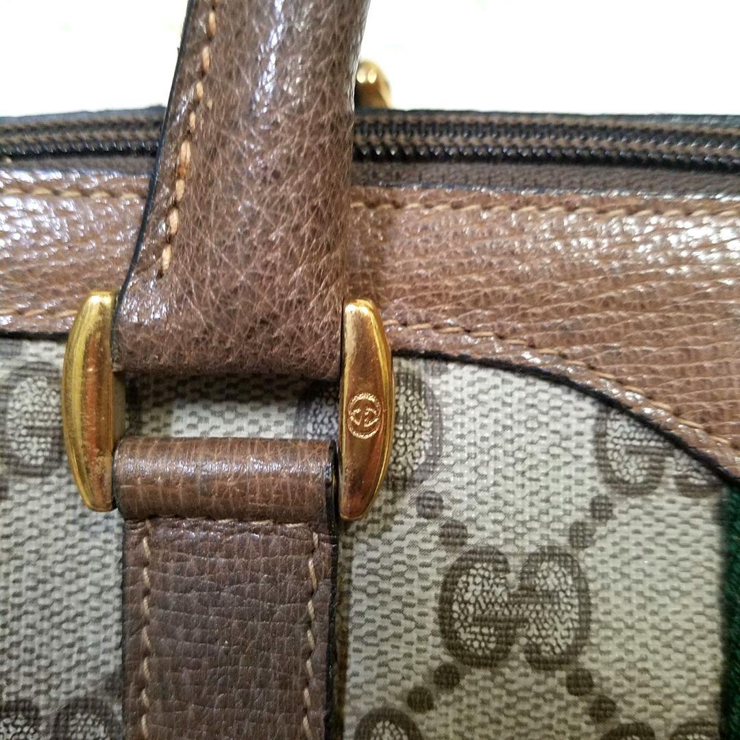 【美品】GUCCI ミニボストンバッグ シェリーライン GG柄 PVC 総柄