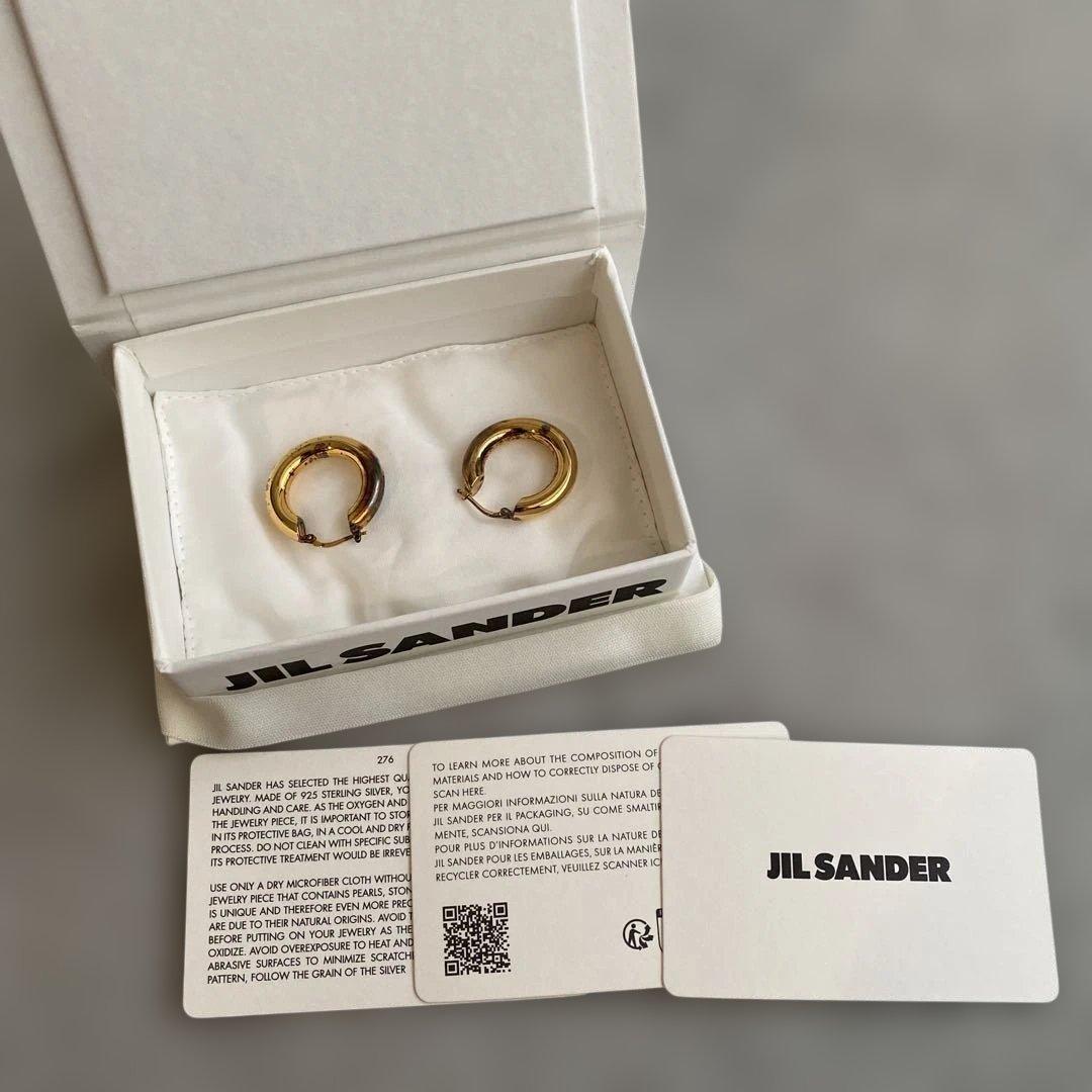 未使用品※JIL SANDER ゴールドフープピアス
