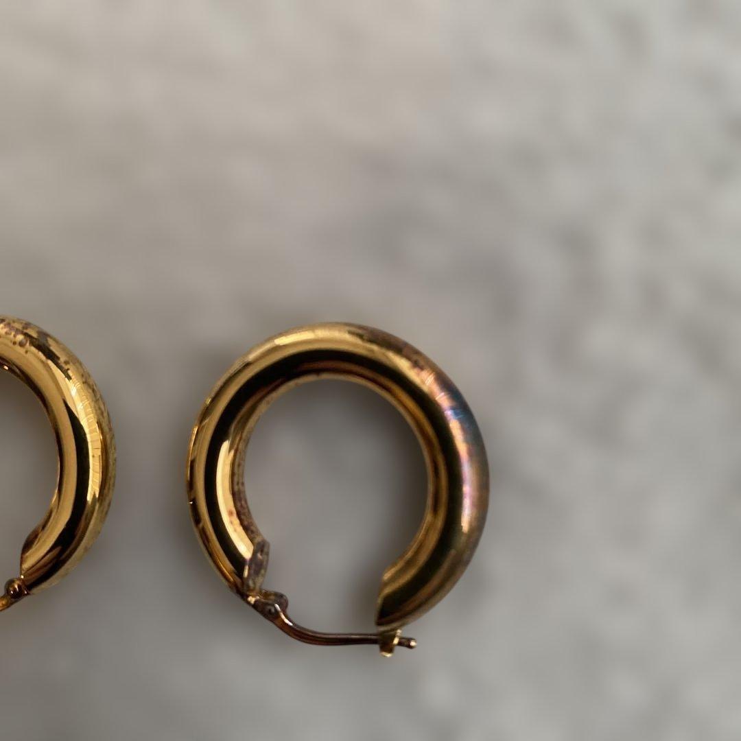 未使用品※JIL SANDER ゴールドフープピアス