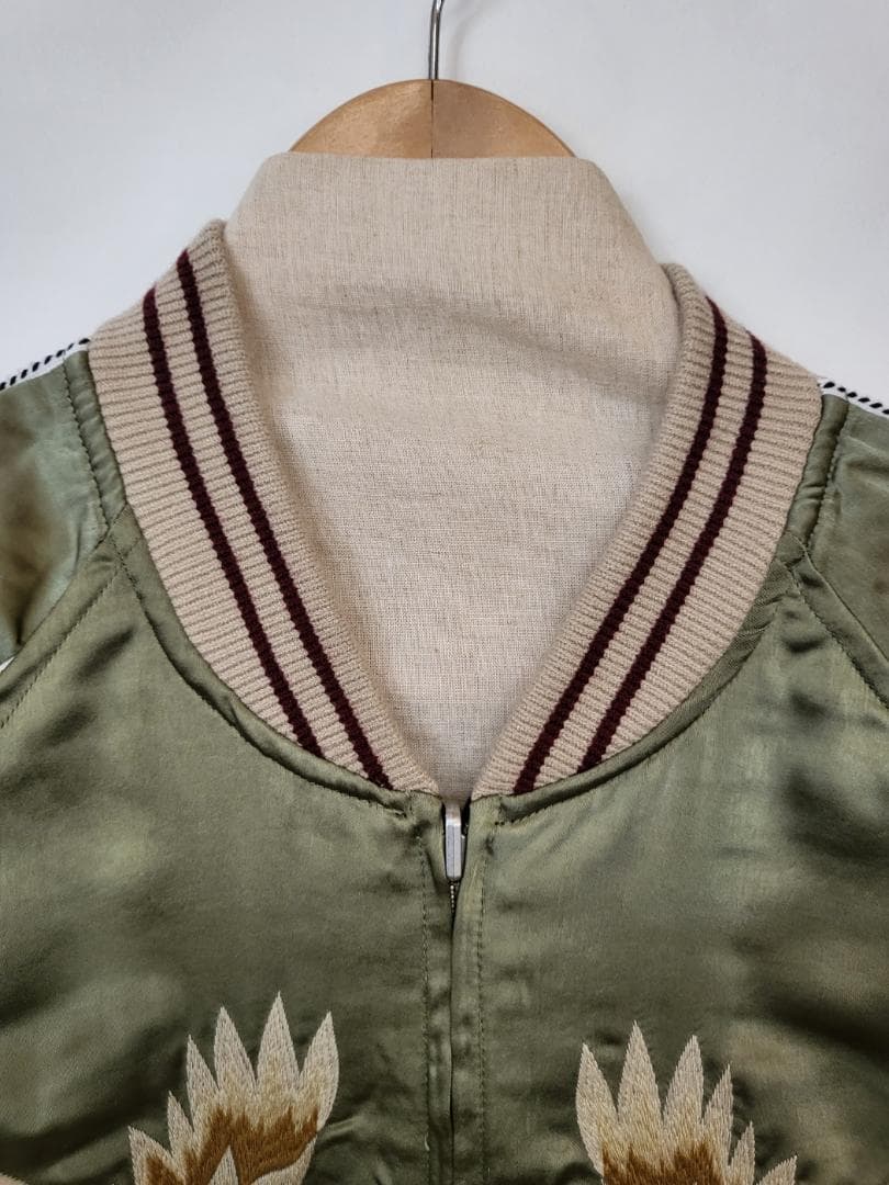 50'sライク刺繍ベロアリバーシブルスカジャン●サイズXXL●商品番号4964