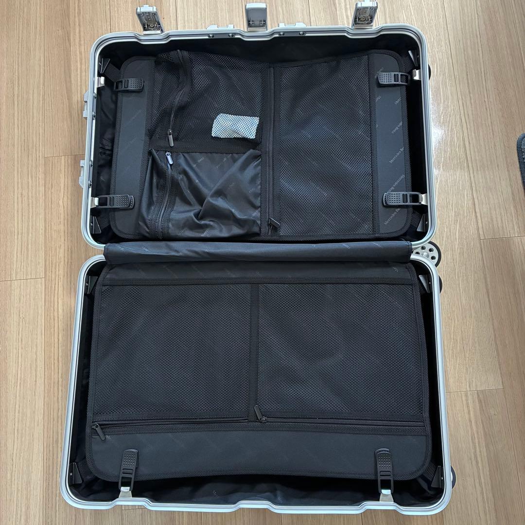 【未使用】メルセデスベンツ　アルミキャリーケース　スーツケース送料込65ℓ