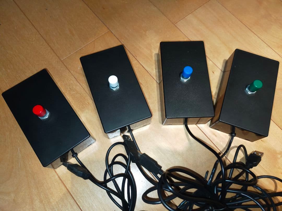 【neko】Qox長屋クイズアリーナ用早押しボタン＆ピンブー用ボタンセット