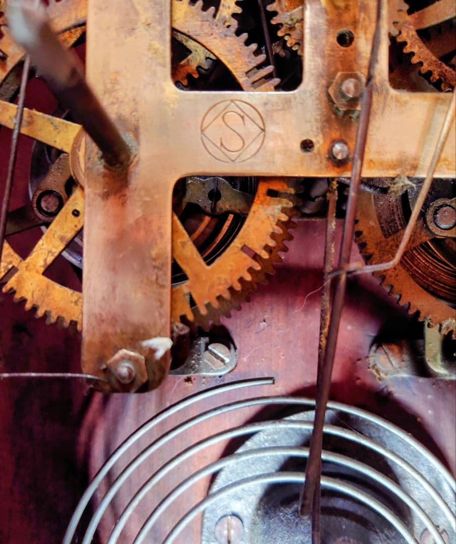 〈完動・美品〉精工舎①　十二吋グレシャム丸型ゼンマイ振り子時計