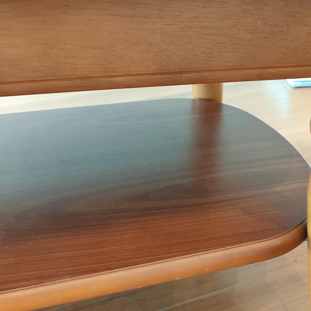 チターノ　カリモク　センターテーブル　棚付き　天然木