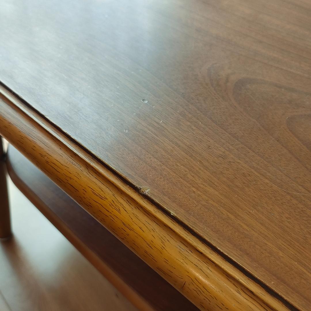 チターノ　カリモク　センターテーブル　棚付き　天然木