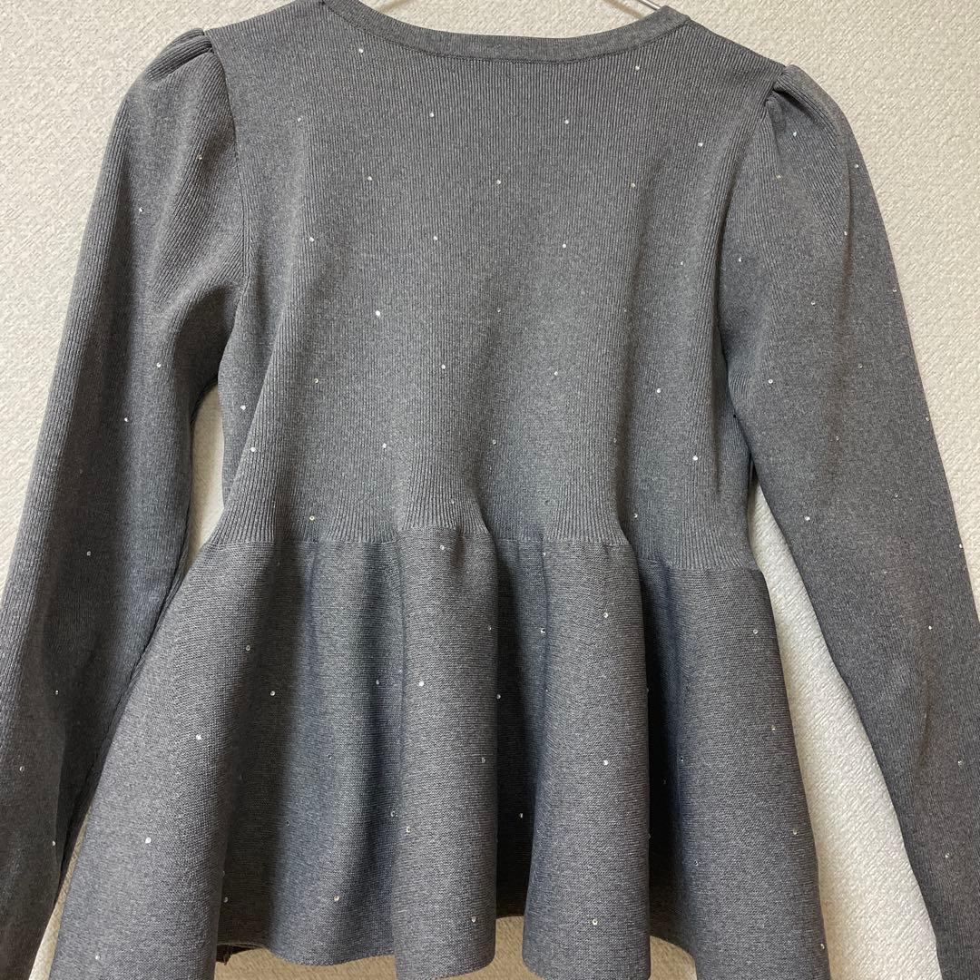 セルファード　ホットフィットビジューペプラムニットプルオーバー