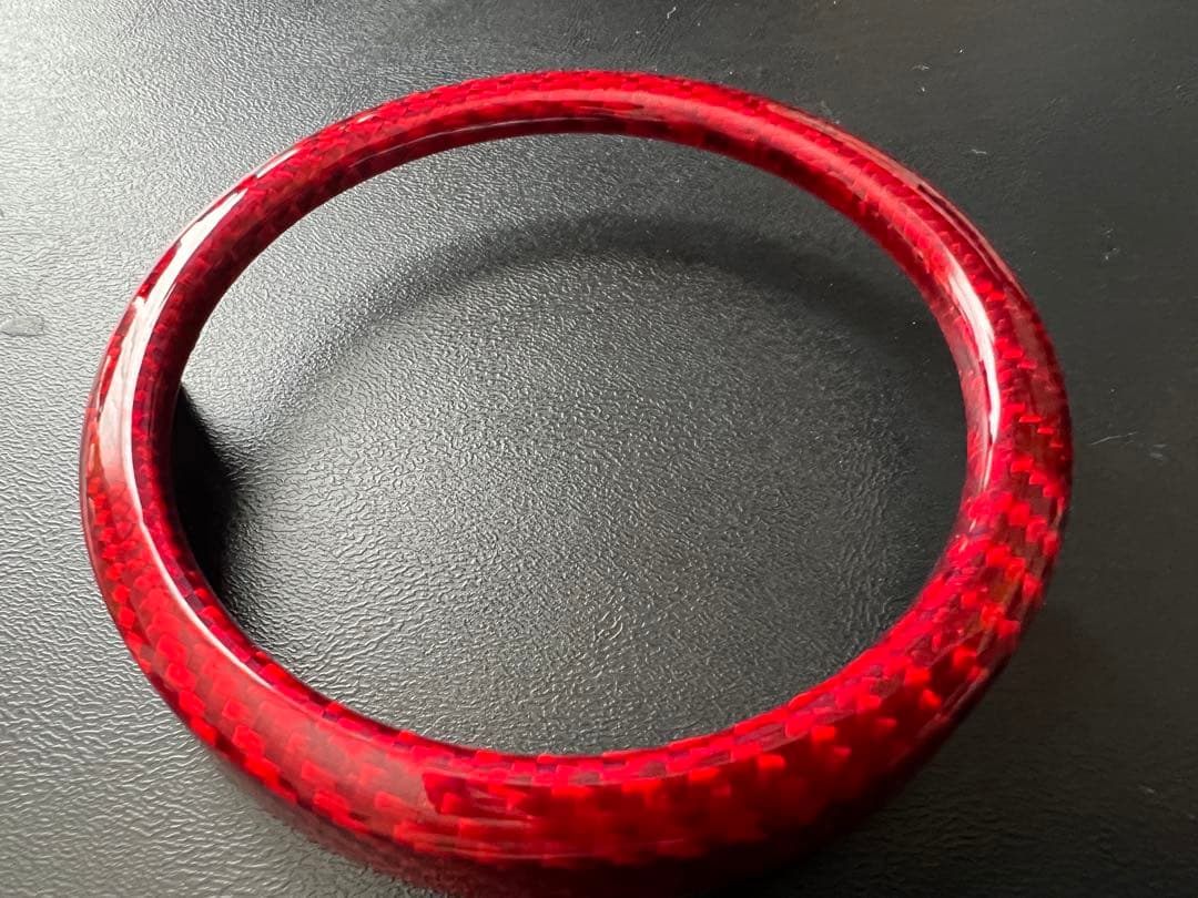 （ほんちゃん）アバルト カーボン ブーストメーター カバー レッド　左用