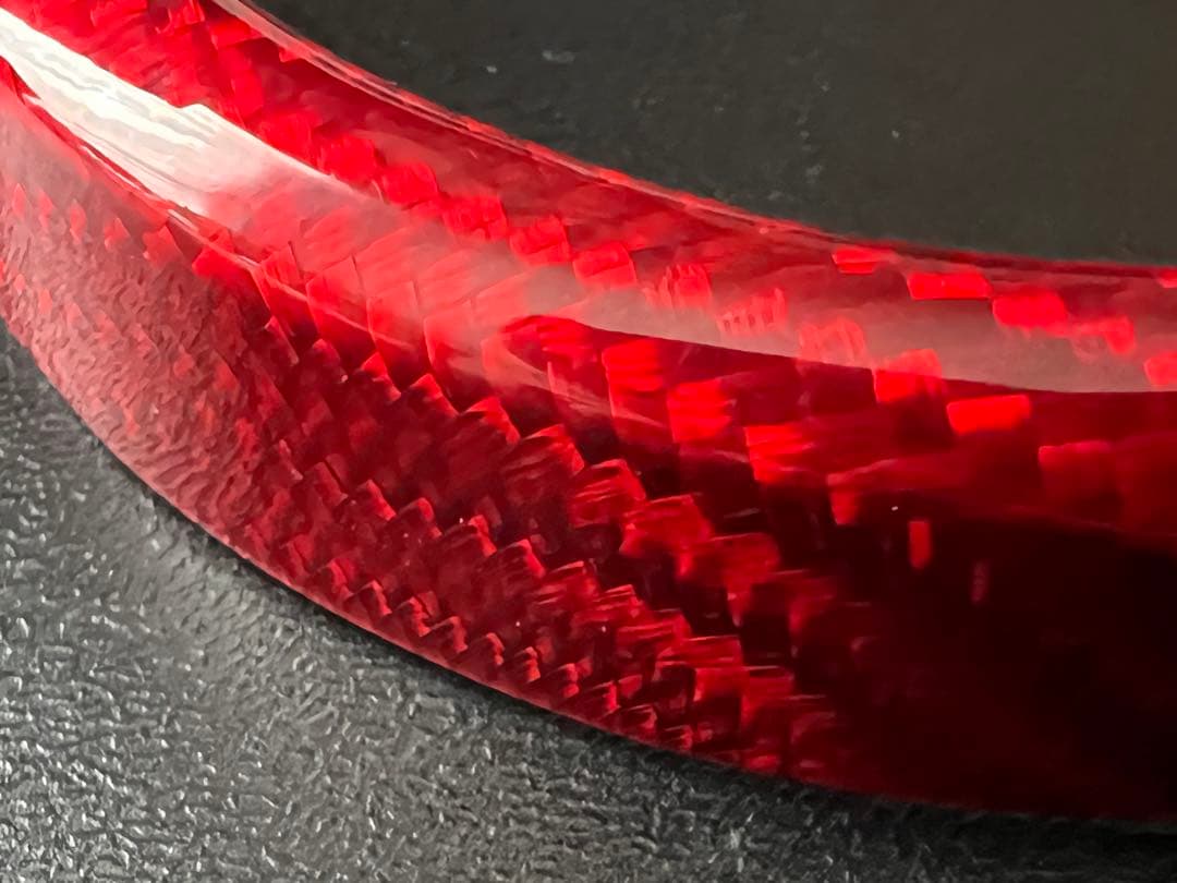 （ほんちゃん）アバルト カーボン ブーストメーター カバー レッド　左用