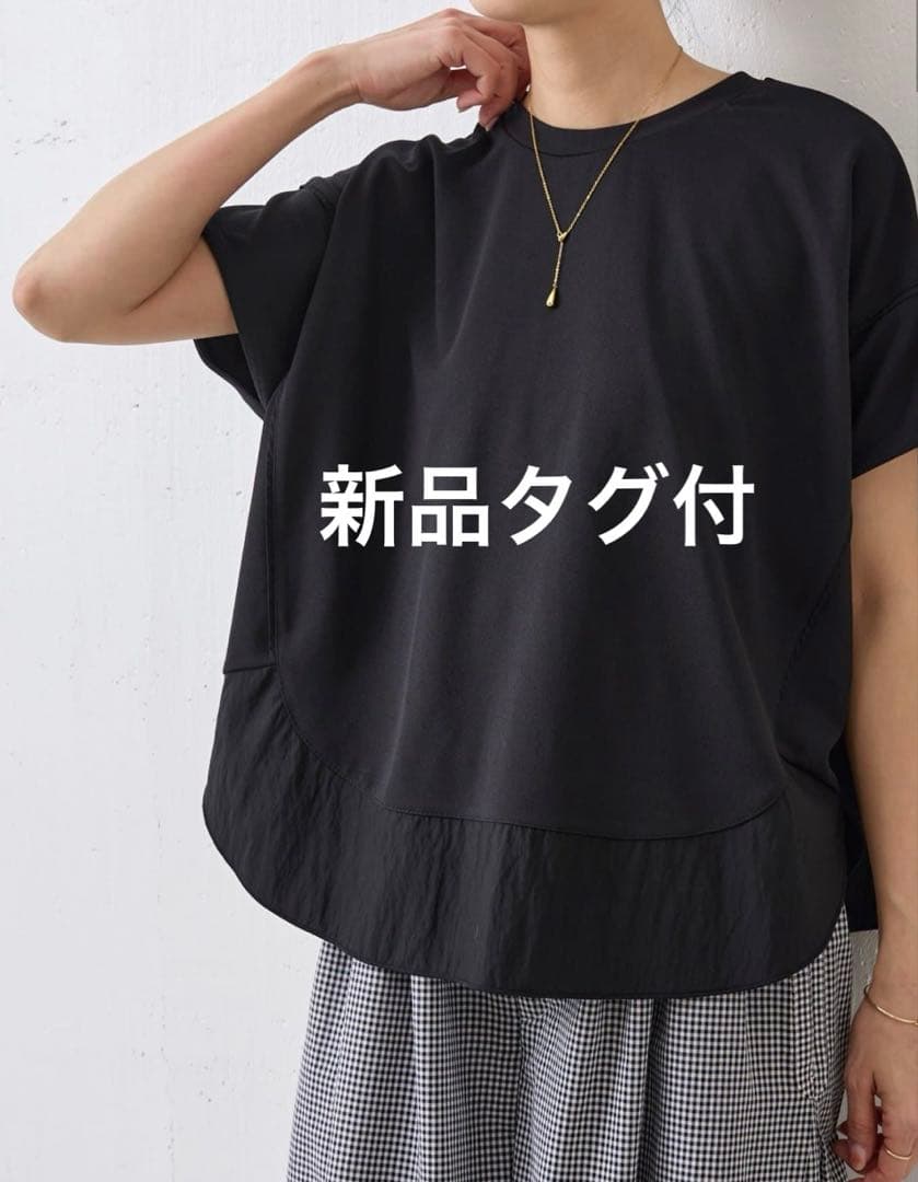 新品ビアズリーラウンドヘムTブラック