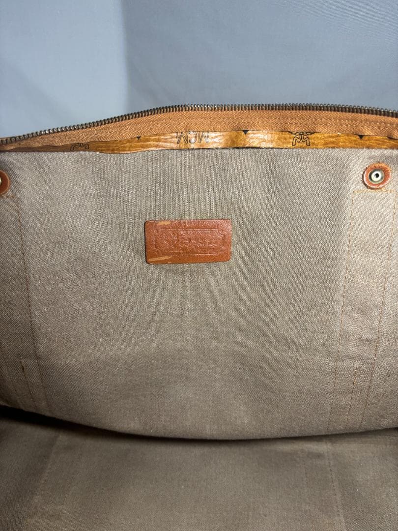 美品　MCM ヴィセトス柄 大型ボストンバッグ トラベルバッグ ブラウン