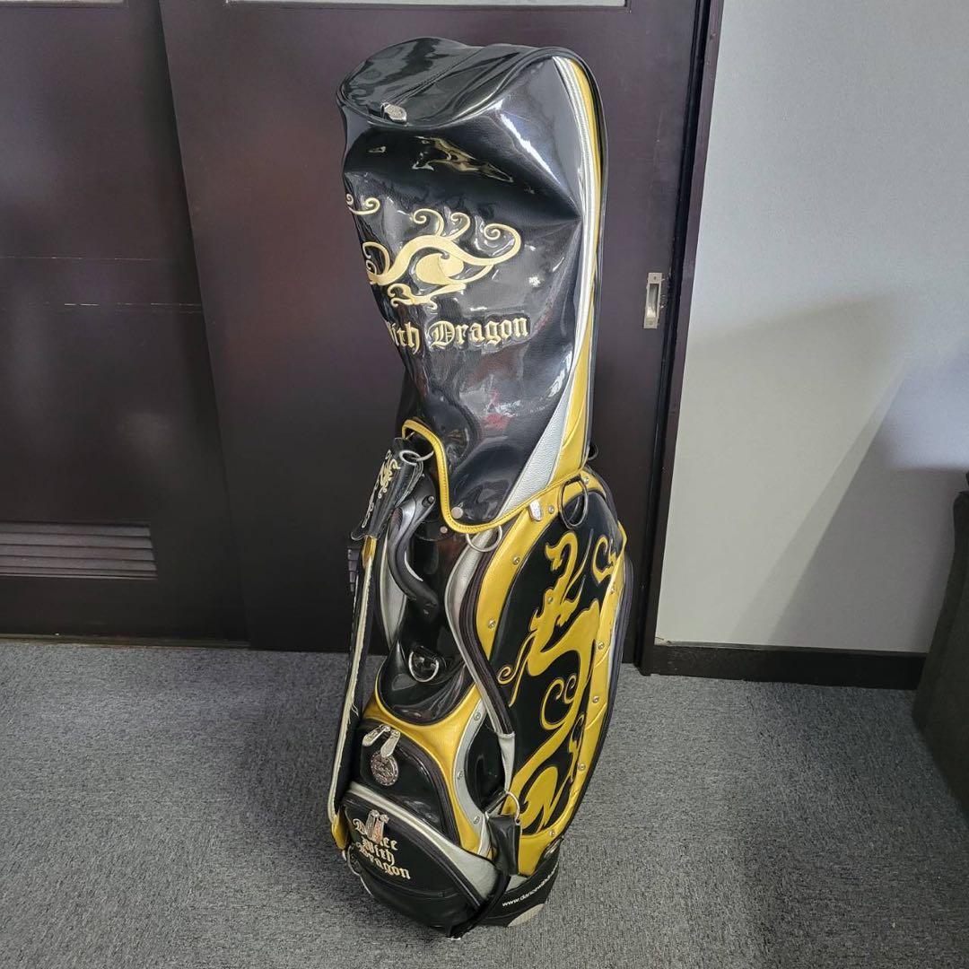 【匿名発送】DANCE WITH DRAGON　ゴルフバッグ　ブラック　イエロー