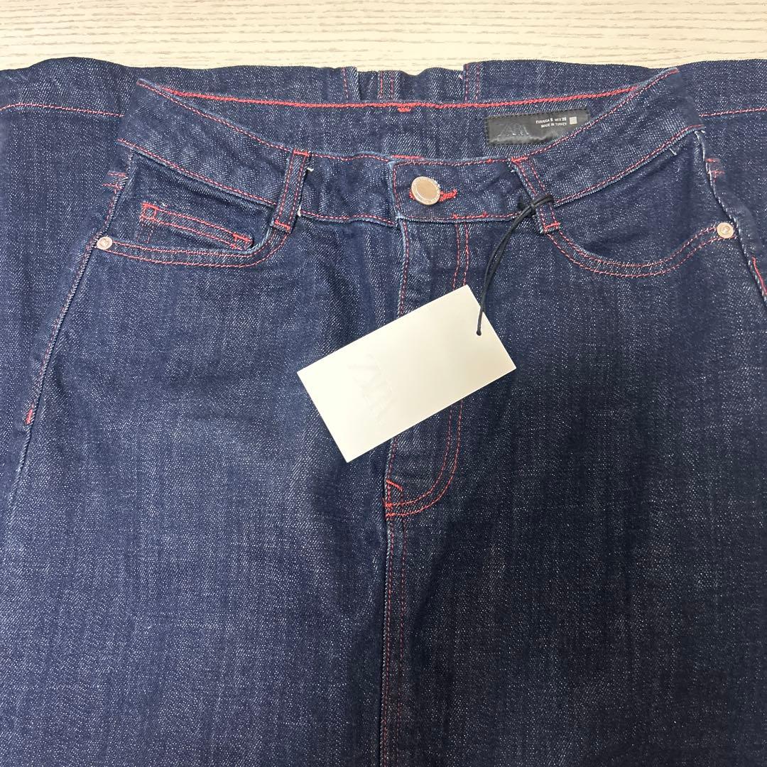完売品 ZARA Z1975ミディ丈デニムスカート Sサイズ新品タグ付き