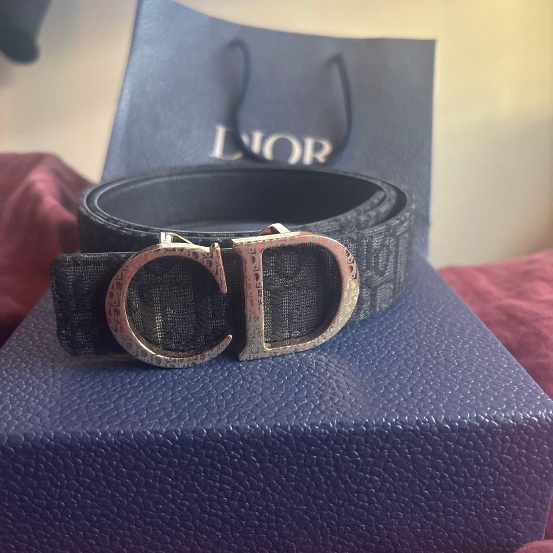 Dior モノグラムベルト CDロゴ付き