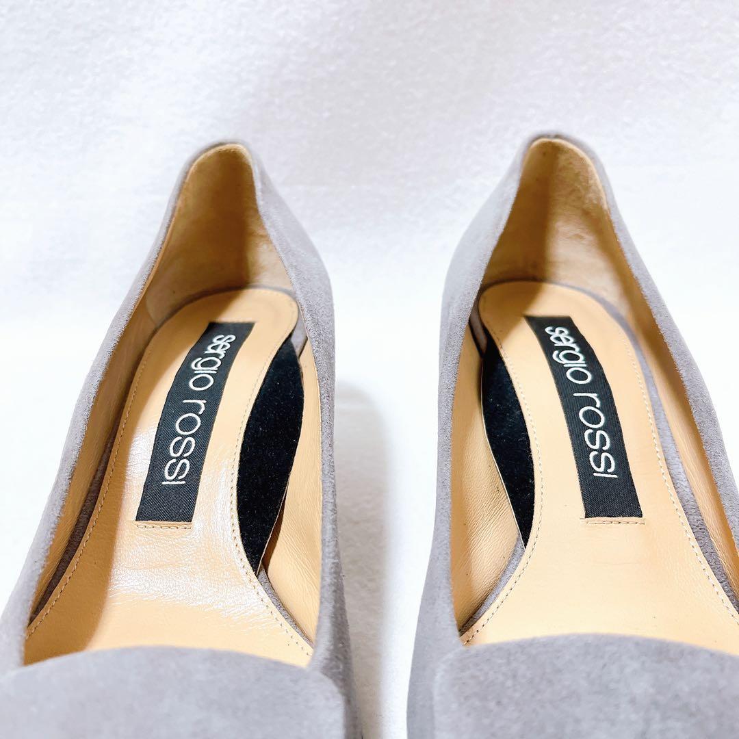 セルジオロッシ SR1 パンプス スエード バックル プレート ポインテッドトゥ