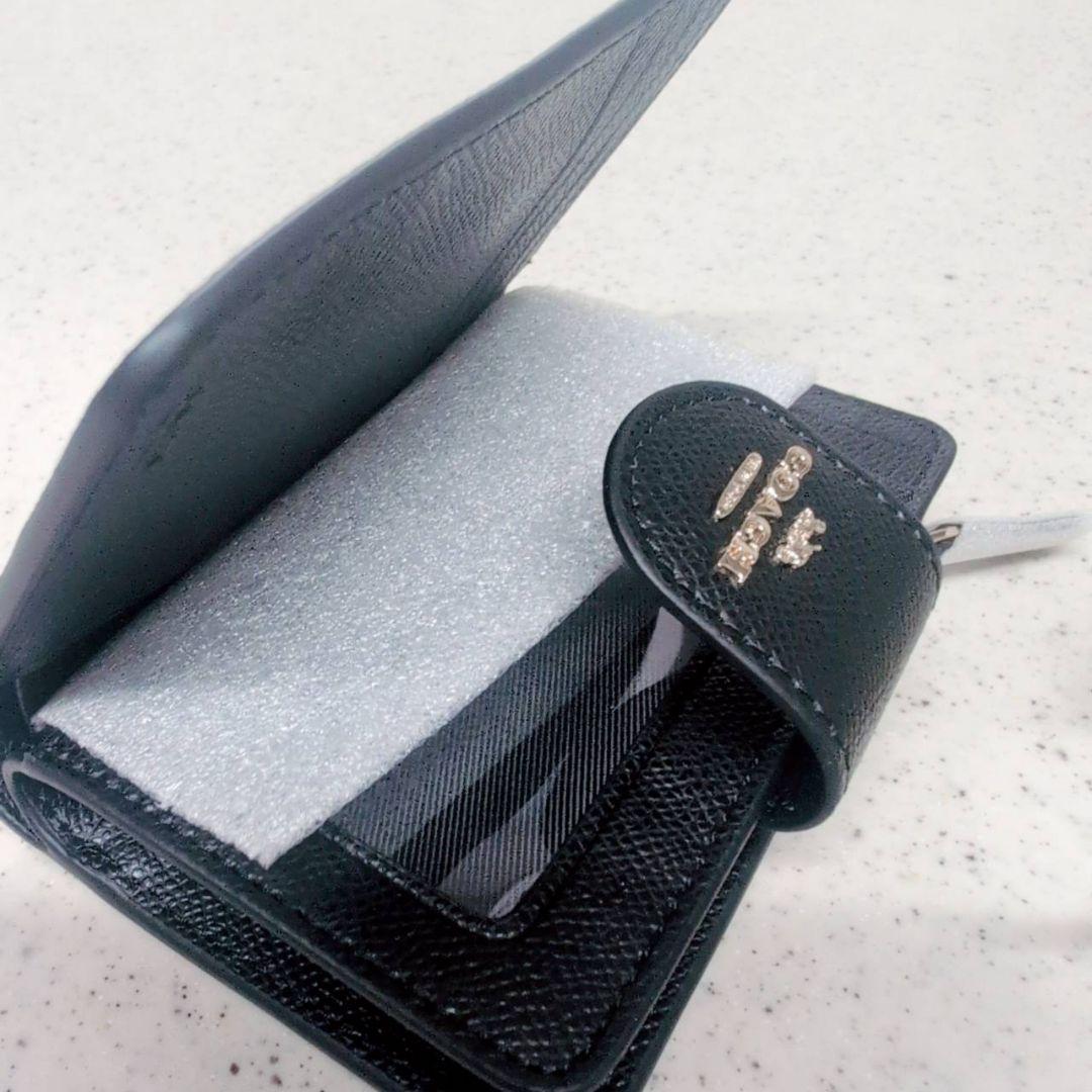 COACH コーチ ブラック 二つ折り財布 黒 レディース プレゼント 人気 箱