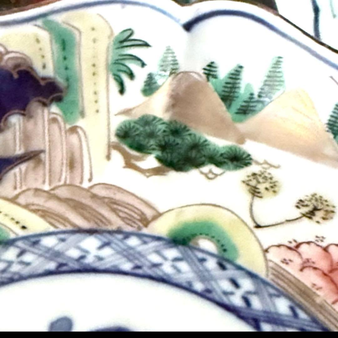 雪解特別価格‼️GOLD伊万里錦手　帆かけ舟❌山水❌米俵富貴長春八寸皿5客