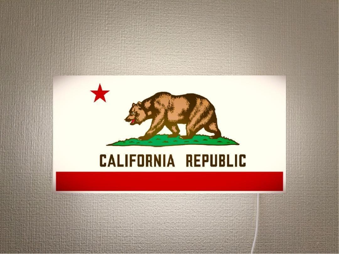 カリフォルニアリパブリック 熊 看板 置物 アメリカン雑貨 ライトBOX