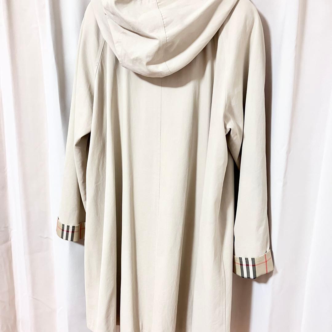 バーバリー 金ボタン ロングコート フード ノバチェック 金タグ ホースロゴ