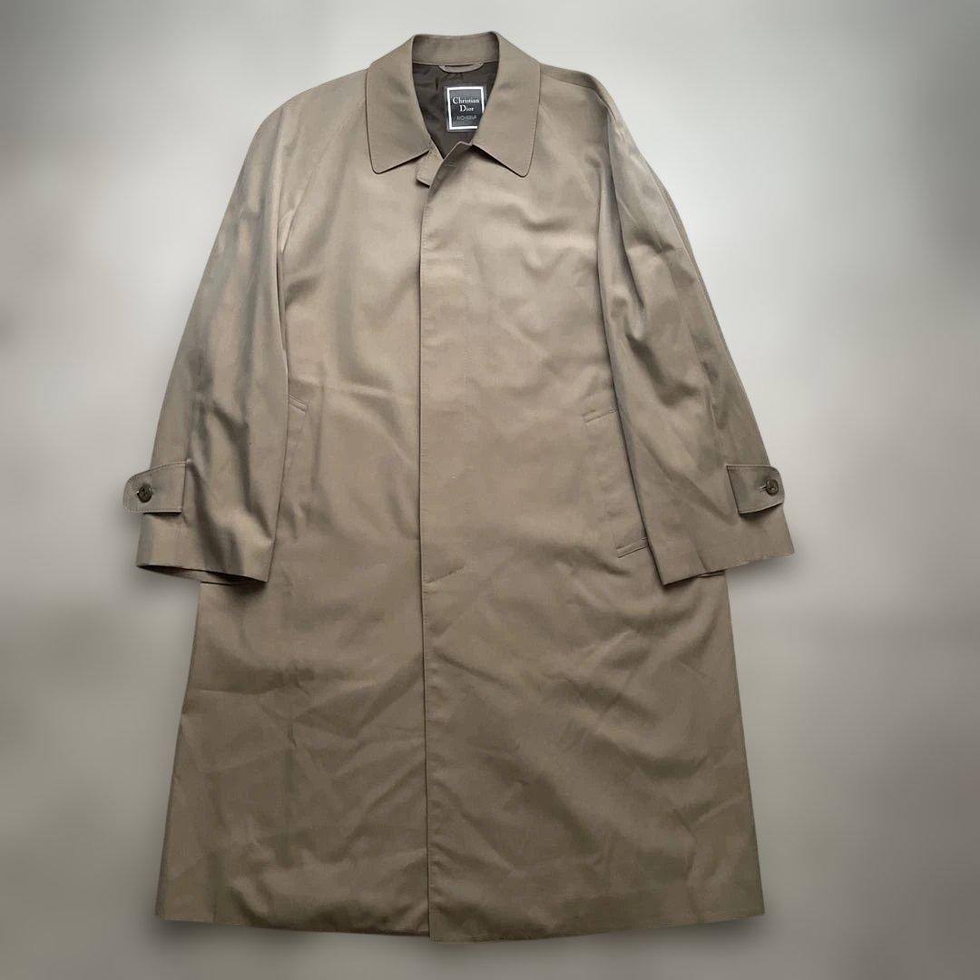 クリスチャンディオール ウール シルク ステンカラー コート ベージュ L相当