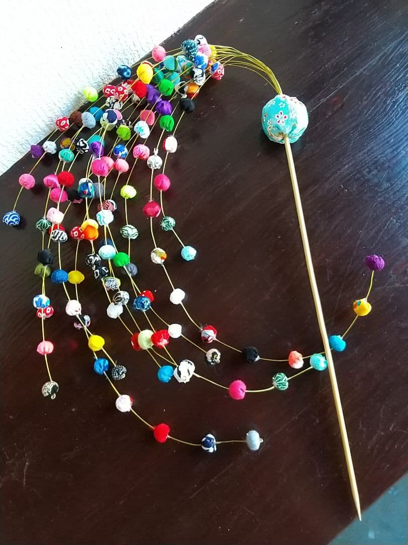 桃の節句おひなさま♪ボリュームポンポン玉飾り棒3本セット春飾り