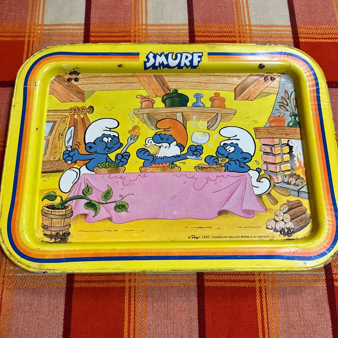 ビンテージ　スマーフ　ブリキテーブル2 smurf