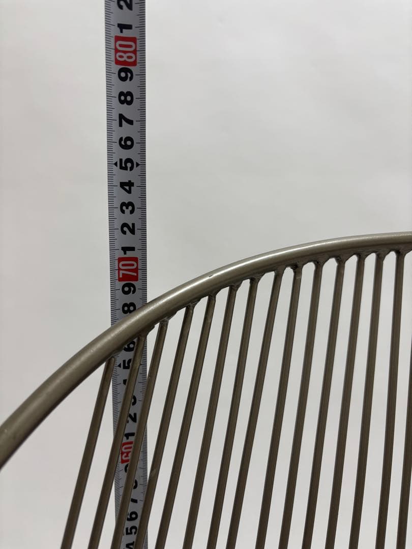 2/7まで　送料無料レトロ調アイアンワイドチェア（シルバー系）アンティーク調